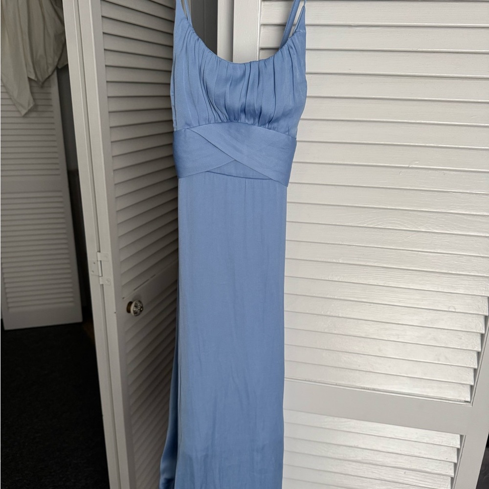 Blue Sleeveless Midi Dress